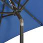 Preview: Sonnenschirm mit LED-Beleuchtung Azurblau 200x211 cm Alu