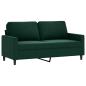 Preview: 2-Sitzer-Sofa Dunkelgrün 140 cm Samt