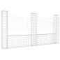 Preview: Gabionenkorb U-Form mit 3 Säulen Eisen 260x20x150 cm