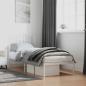 Preview: ARDEBO.de - Metallbett ohne Matratze mit Kopfteil Weiß 75x190 cm