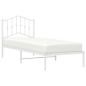 Preview: Metallbett ohne Matratze mit Kopfteil Weiß 75x190 cm
