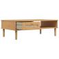 Preview: Couchtisch SENJA Rattan-Optik Braun 100x55x33 cm Kiefernholz