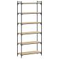 Preview: Bücherregal 6 Böden Sonoma-Eiche 80x30x188 cm Holzwerkstoff