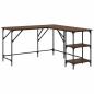 Preview: Schreibtisch Braun Eichen-Optik 139x139x75 cm Holzwerkstoff