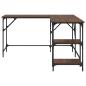 Preview: Schreibtisch Braun Eichen-Optik 139x139x75 cm Holzwerkstoff