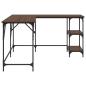 Preview: Schreibtisch Braun Eichen-Optik 139x139x75 cm Holzwerkstoff