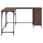 Preview: Schreibtisch Braun Eichen-Optik 141x141x75 cm Holzwerkstoff