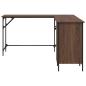 Preview: Schreibtisch Braun Eichen-Optik 141x141x75 cm Holzwerkstoff