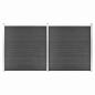 Preview: ARDEBO.de - Zaunelement Set WPC 353x186 cm Schwarz
