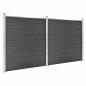 Preview: Zaunelement Set WPC 353x186 cm Schwarz