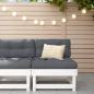 Preview: ARDEBO.de - Garten-Mittelsofa Weiß Massivholz Kiefer