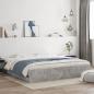 Preview: ARDEBO.de - Bettgestell mit Schubladen Betongrau 200x200 cm Holzwerkstoff