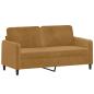 Preview: 2-Sitzer-Sofa Braun 140 cm Samt