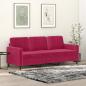 Preview: ARDEBO.de - 3-Sitzer-Sofa Weinrot 180 cm Samt
