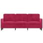 Preview: 3-Sitzer-Sofa Weinrot 180 cm Samt