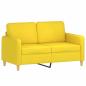 Preview: 2-Sitzer-Sofa Hellgelb 120 cm Stoff