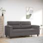 Preview: ARDEBO.de - 2-Sitzer-Sofa Grau 140 cm Kunstleder