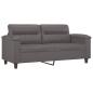 Preview: 2-Sitzer-Sofa Grau 140 cm Kunstleder