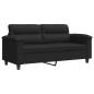 Preview: 2-Sitzer-Sofa Schwarz 140 cm Mikrofasergewebe