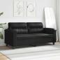Preview: 2-Sitzer-Sofa Schwarz 140 cm Mikrofasergewebe
