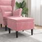 Preview: ARDEBO.de - Hocker mit Holzbeinen Rosa Samt