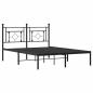 Preview: Bettgestell mit Kopfteil Metall Schwarz 140x200 cm