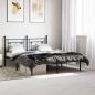 Preview: ARDEBO.de - Bettgestell mit Kopfteil Metall Schwarz 160x200 cm