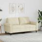 Preview: ARDEBO.de - 2-Sitzer-Sofa Creme 140 cm Kunstleder