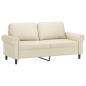 Preview: 2-Sitzer-Sofa Creme 140 cm Kunstleder