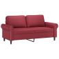 Preview: 2-Sitzer-Sofa Weinrot 140 cm Kunstleder