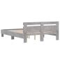 Preview: Bettgestell mit Kopfteil Betongrau 140x190 cm Holzwerkstoff