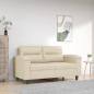 Preview: ARDEBO.de - 2-Sitzer-Sofa Creme 120 cm Kunstleder
