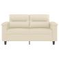 Preview: 2-Sitzer-Sofa Creme 120 cm Kunstleder