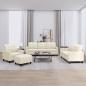 Preview: ARDEBO.de - 4-tlg. Sofagarnitur mit Kissen Creme Kunstleder