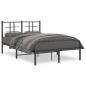 Preview: Bettgestell mit Kopfteil Metall Schwarz 120x190 cm