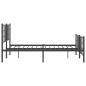Preview: Bettgestell mit Kopf- und Fußteil Metall Schwarz 140x190 cm