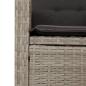 Preview: 7-tlg. Garten-Essgruppe mit Kissen Hellgrau Poly Rattan
