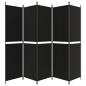 Preview: 5-tlg. Paravent Schwarz 250x200 cm Stoff