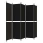 Preview: 5-tlg. Paravent Schwarz 250x200 cm Stoff
