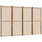 Preview: 4-tlg. Paravent Taupe 280x180 cm