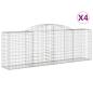 Preview: Gabionen mit Hochbogen 4 Stk. 300x50x100/120cm Verzinktes Eisen