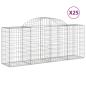 Preview: Gabionen mit Hochbogen 25 Stk. 200x50x80/100cm Verzinktes Eisen