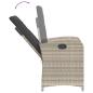 Preview: 9-tlg. Garten-Essgruppe mit Kissen Hellgrau Poly Rattan