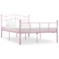 Preview: ARDEBO.de - Bettgestell Rosa Metall 160x200 cm
