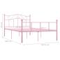 Preview: Bettgestell Rosa Metall 160x200 cm