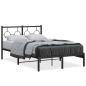 Preview: Bettgestell mit Kopfteil Metall Schwarz 120x190 cm