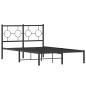Preview: Bettgestell mit Kopfteil Metall Schwarz 120x190 cm