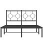 Preview: Bettgestell mit Kopfteil Metall Schwarz 120x190 cm