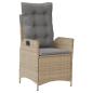 Preview: 7-tlg. Garten-Essgruppe mit Kissen Beige Poly Rattan