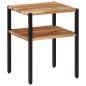 Preview: ARDEBO.de - Beistelltisch 35x35x45 cm Massivholz Akazie und Eisen